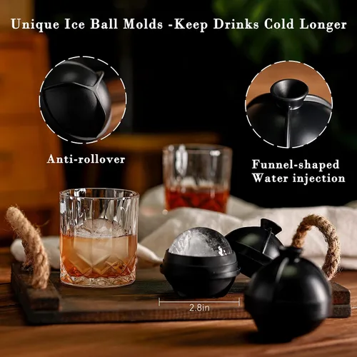 Vista 8 de Kit de Ahumador de Whisky - Kit de Ahumador de Cóctel con Soplete, 2 Vasos de Whisky, 2 Fabricantes de Bolas de Hielo, Virutas de Madera de 6