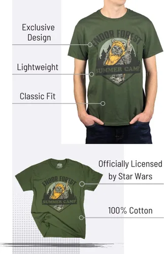 Vista 3 de STAR WARS Endor Forest Summer Camp Ewok - Camiseta divertida para adultos para hombres y mujeres
