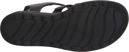 Vista 4 de Clarks Sandalias de cuña Gladiator para mujer, tamaño de plantilla AD, Cuero negro