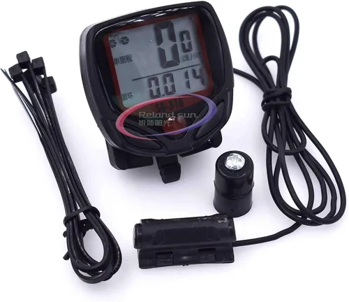 Vista 2 de Sunding impermeable bicicleta computadora bicicleta medidor odómetro velocímetro ciclismo velocimetro cable cronómetro pantalla LCD
