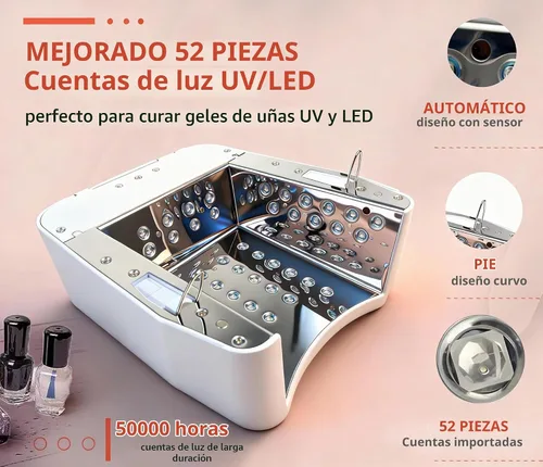 Vista 6 de Lámpara de uñas LED inalámbrica de 80 W, juego de 2 baterías de 5200 mAh
