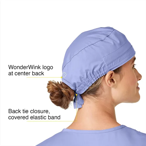 Vista 4 de WonderWink Gorra médica con lazo en la espalda