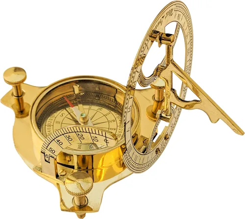 Vista 2 de RedSkyTrader Reloj de sol brújula de latón macizo esfera solar