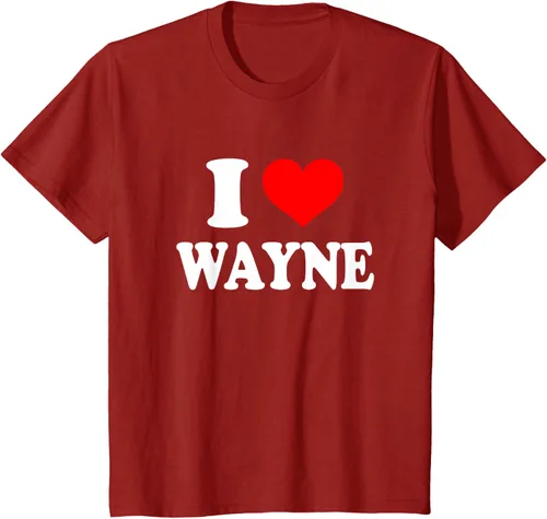 Vista 43 de Wayne - Camiseta I Heart Wayne - I Love Wayne, Negro, S