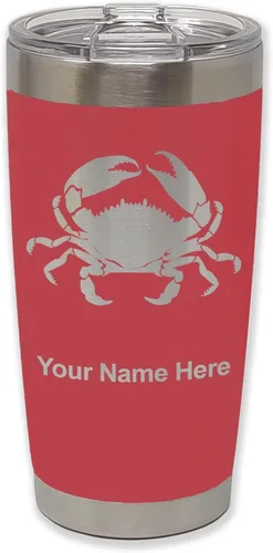 Vista 23 de LaserGram Vaso aislado al vacío de 20 onzas, cangrejo, grabado personalizado incluido (camuflaje verde)