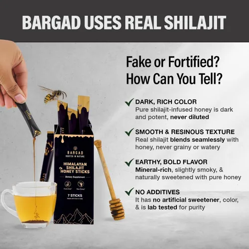 Vista 4 de BARGAD Palitos Shilajit puros del Himalaya con miel orgánica y azafrán (7 unidades) Palitos Shilajit fáciles de un solo uso Aumenta la energía