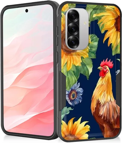 Vista 201 de Funda para Galaxy A14 5G, resistente de doble capa híbrida de policarbonato duro, goma suave, a prueba de golpes, funda protectora resistente