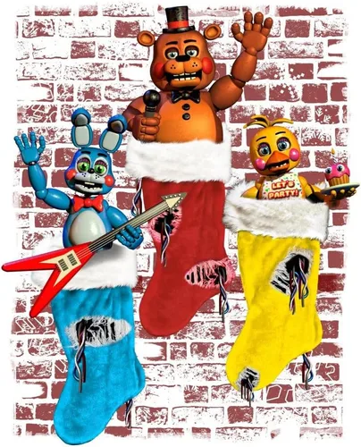 Vista 2 de Five Nights at Freddy's Holiday Stocking - Camiseta negra para niño