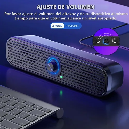 Vista 2 de 1Mii Altavoces de computadora para computadora de escritorio, tableta portátil, altavoces de PC alimentados por USB, pequeños altavoces con cable
