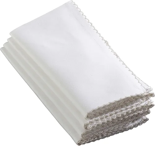 Vista 18 de SARO LIFESTYLE Servilletas de mesa con costura Whip (juego de 4), dorado, 6.0 in (1442.GL6S)