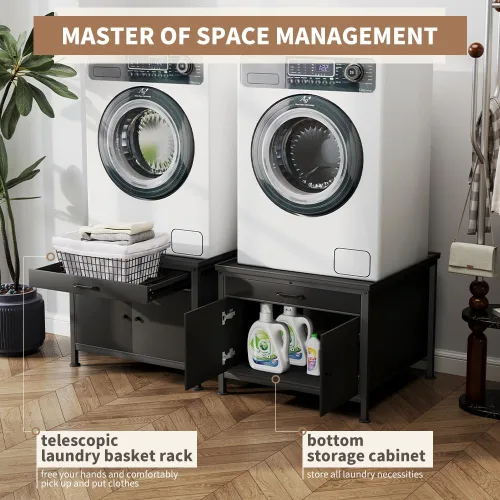 Vista 3 de LUCKUP Pedestal de lavandería para lavadora y secadora, soporte base de plataforma resistente de 29 pulgadas, ajuste universal para todas