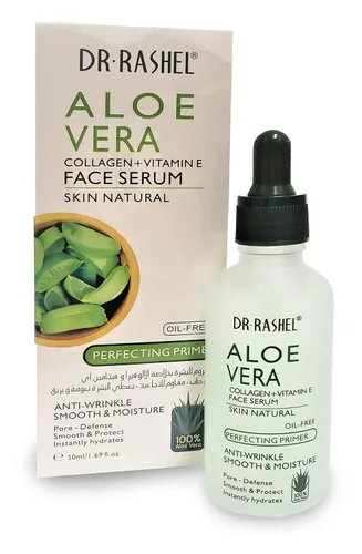 Vista 6 de Dr Rashel Aloe Vera Colágeno + Vitamina E Suero facial Antiarrugas, suaviza al instante e hidrata la piel, tamaño 1.69 onzas