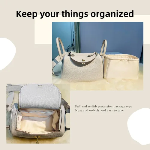 Vista 8 de DGAZ Organizador de bolso, organizador de bolsas de seda, bolso de lujo y moldeador de bolsas para bolsas Lindy 19263034 (Craie, LD26)