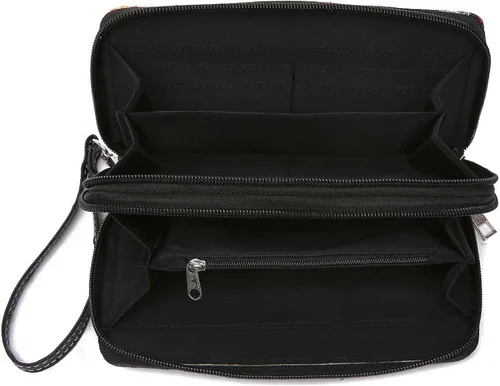 Vista 7 de Juego de cartera para mujer, estilo occidental, diseño de flores y mariposas, estilo floral, estilo campestre