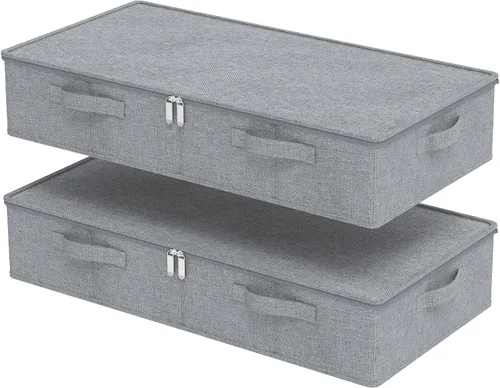 Vista 10 de Contenedor de almacenamiento debajo de la cama, contenedores plegables debajo de la cama, organizadores de armario con tapa para organizar ropa