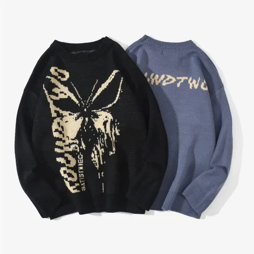 Vista 2 de Y2K - Suéter de punto con diseño de mariposa y hada, estilo gótico, ropa de calle, estilo Harajuku