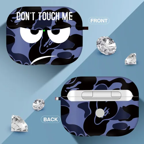 Vista 7 de Funda para Airpods Pro de 2ª Generación Caso 2022, Don't Touch Me para Airpods Pro 2 Funda con Llavero/Cordón Funda Suave Bonita Resistente a Golpes