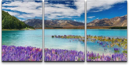 Vista 20 de wall26 Lienzo enmarcado para pared, juego de arte de fila de palmeras de California y cielo azul, naturaleza, vida silvestre, fotografía, realismo
