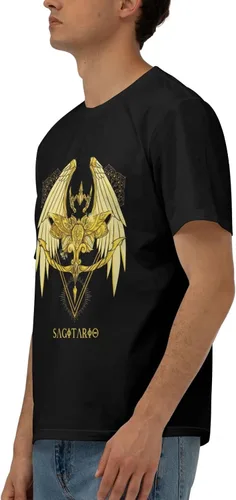 Vista 4 de KGDHjuei Camiseta de algodón de manga corta para hombre, camiseta de Sagitario de manga corta con cuello redondo y manga corta.