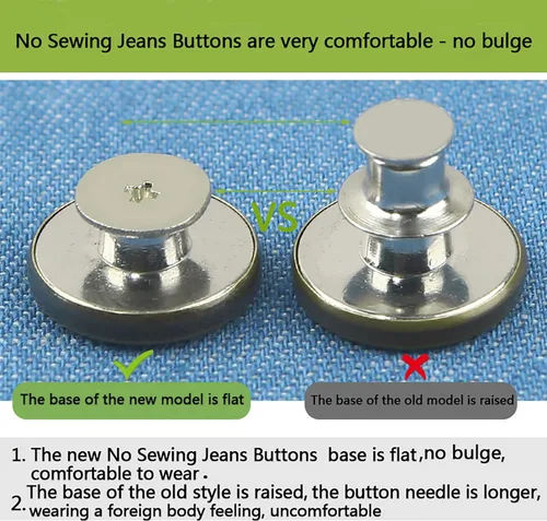 Vista 8 de GIYOMI 17mm Kit de reemplazo de botones para jeans sin costura con base metálica, 12 juegos de botones metálicos removibles sin clavos de 17 mm, kit