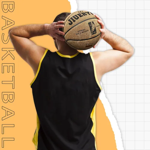 Vista 4 de Profesional Piel de Grano Superior de Vaca Baloncesto, Bola de Cuero para Juego Interior para Competencia y Entrenamiento Marrón