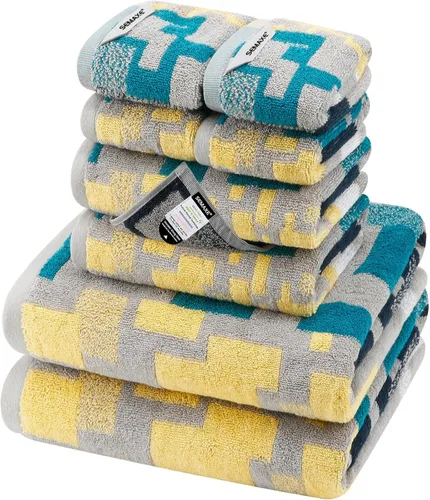 Vista 29 de SEMAXE Juego de toallas de baño familiar de 12 piezas - 100% algodón, 4 toallas de baño, 4 toallas de mano, 4 paños, ultrasuave y súper absorbente