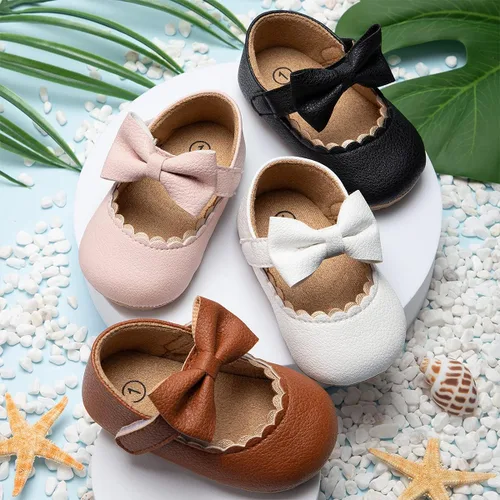Vista 2 de CENCIRILY Zapatos planos Mary Jane para bebés y niñas, antideslizantes, suela suave, para antes de caminar, zapatos de vestir de boda