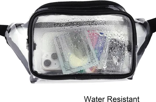 Vista 5 de Riñonera holográfica para mujer, diseño iridiscente, linda, para la cintura, a la moda, para fiestas rave, eventos, juegos, #7 Riñonera transparente