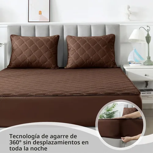 Vista 4 de Protector de colchón impermeable – Protector de colchón tamaño King silencioso y estilo de sábana bajera Protección completa de cama para niños