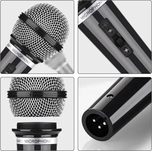 Vista 7 de Facmogu 3 piezas de accesorios de micrófono falso, juego de micrófono de plástico realista, multicolor Fun Pretend Mic Set for Stage, Lightweight
