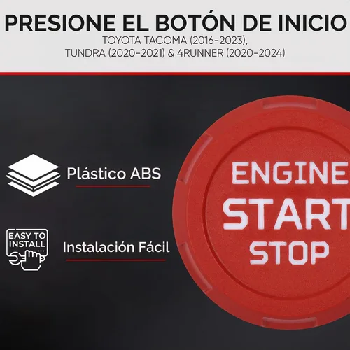 Vista 4 de AJT Design Botón Automático de Arranque/Parada para Tacoma 2016-2023, Tundra 2020-21, 4Runner 2020-2024 Botón de Arranque/Parada para Tacoma