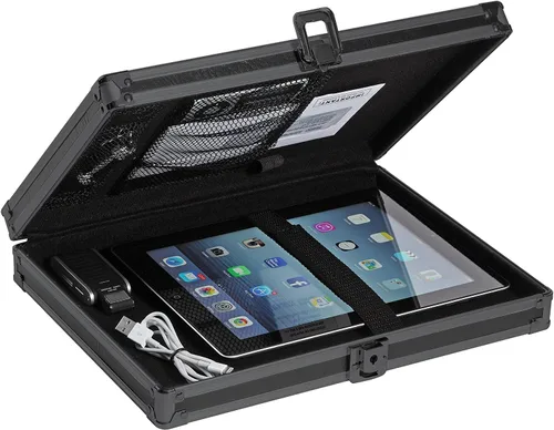 Vista 4 de Vaultz Estuche con Candado Deluxe para Tablet y Portátil, Negro Táctico, VZ03760