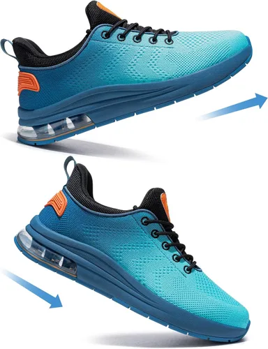 Vista 5 de LARNMERN Mens Running Shoes Slip On Breathable Walking Sneakers Azul-Verde