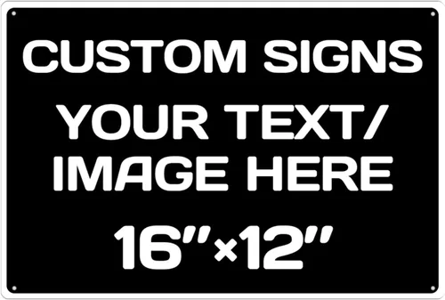 Vista 61 de Letreros metálicos personalizados de aluminio resistentes a la intemperie, texto e imagen personalizados, varios tamaños, peligro, jardín, puerta