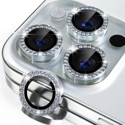 Vista 61 de Misea Compatible con iPhone 16 Pro/iPhone 16 Pro Max, protector de lente de cámara de vidrio templado Ultra-HD, protector de pantalla de anillo Negro