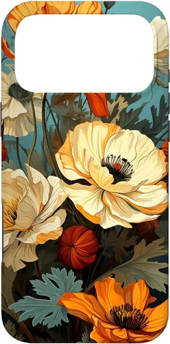 Vista 26 de Funda de flores mexicanas para iPhone XS Max Marigold Flower and Teal Aqua Blue Cyan