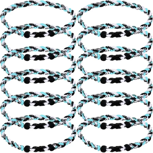 Vista 12 de Zeyune Collar de béisbol de 18 pulgadas para niños, tres cuerdas trenzadas, tornado, titanio, collar de cuerda de béisbol para hombre