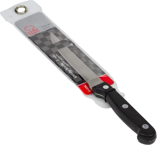 Vista 2 de Chef Craft Select Utility Knife - Cuchillo utilitario de 5 pulgadas, hoja de 8.5 pulgadas de largo, acero inoxidable/negro