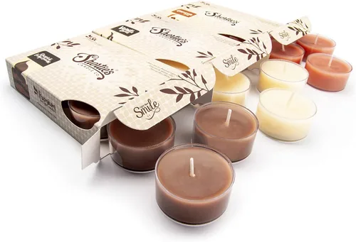 Vista 16 de Paquete de 3 velas de té de manzana, 18 velas perfumadas (cosecha, caramelo, tarde) - Colección de panadería y frutas