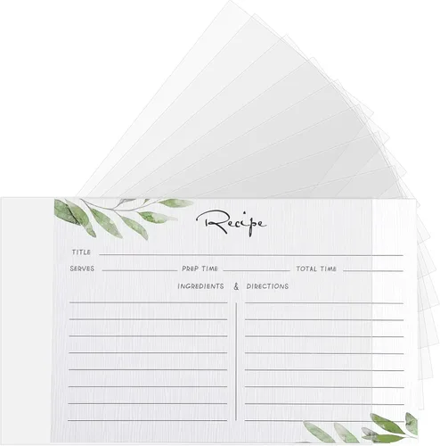 Vista 10 de Boao 100 protectores de tarjetas de recetas de 4 x 6 pulgadas, fundas para tarjetas de recetas, protectores de plástico para libros de cocina