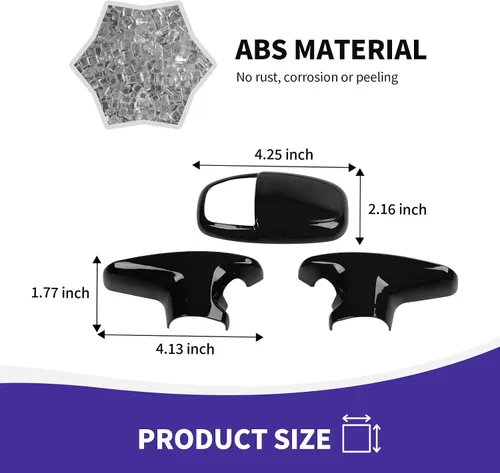 Vista 2 de RAZPOY Cubierta de la perilla de la palanca de cambios, protector de manija, accesorios interiores compatibles con Dodge Challenger Charger Negro