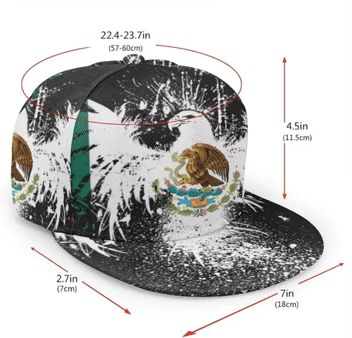 Vista 3 de Baseball Cap Men Women - Rainbow Tie Dye Adjustable 3D Printed Snapback Flat Bill Hip Hop Hat