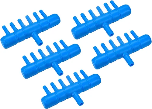 Vista 11 de uxcell 5 unids 0.315 in a 0.217 in 2 vías línea de aire tubo divisor conector pecera tanque oxígeno tubo aire adaptador para acuario, azul