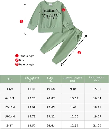 Vista 5 de Ropa de bebé niña para otoño e invierno, conjunto de tops y pantalones interiores para niñas pequeñas para 3M-3T