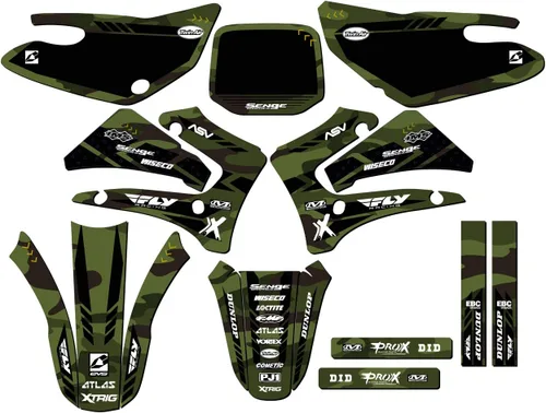 Vista 6 de Kit de base gráfica TTR 125 APACHE Green Senge 2000-2007 compatible con Yamaha