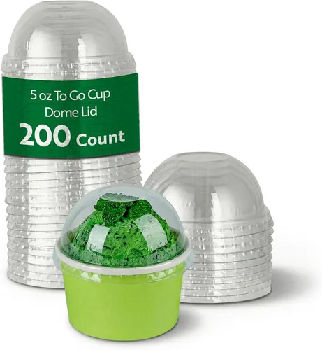 Vista 27 de Solo tapas: tapas en forma de cúpula, 50 tapas de plástico transparente para tazas de Coppetta To Go de 3 onzas - Las tazas se venden por separado