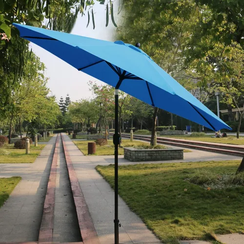 Vista 5 de Sunnyglade sombrilla de mesa para exteriores con 8 varillas resistentes, 9 pies 9Ft Patio Umbrella with Waterproof Polyester Canopy, Sturdy 8