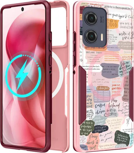 Vista 48 de Funda para Moto G 5G 2024 – Compatible con MagSafe para mujeres y niñas, bonita funda protectora magnética para teléfono, diseño femenino Kawaii
