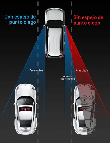 Vista 5 de LIBERRWAY Espejo gran angular sin marco, ajustable hacia arriba y hacia abajo, espejo retrovisor convexo de vidrio HD, para automóvil, SUV