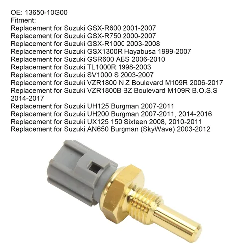 Vista 9 de Keenso Sensor de temperatura del agua del refrigerante de latón Sensor de temperatura del refrigerante OE 13650 10G00 Reemplazo para GSXR600 GSXR750